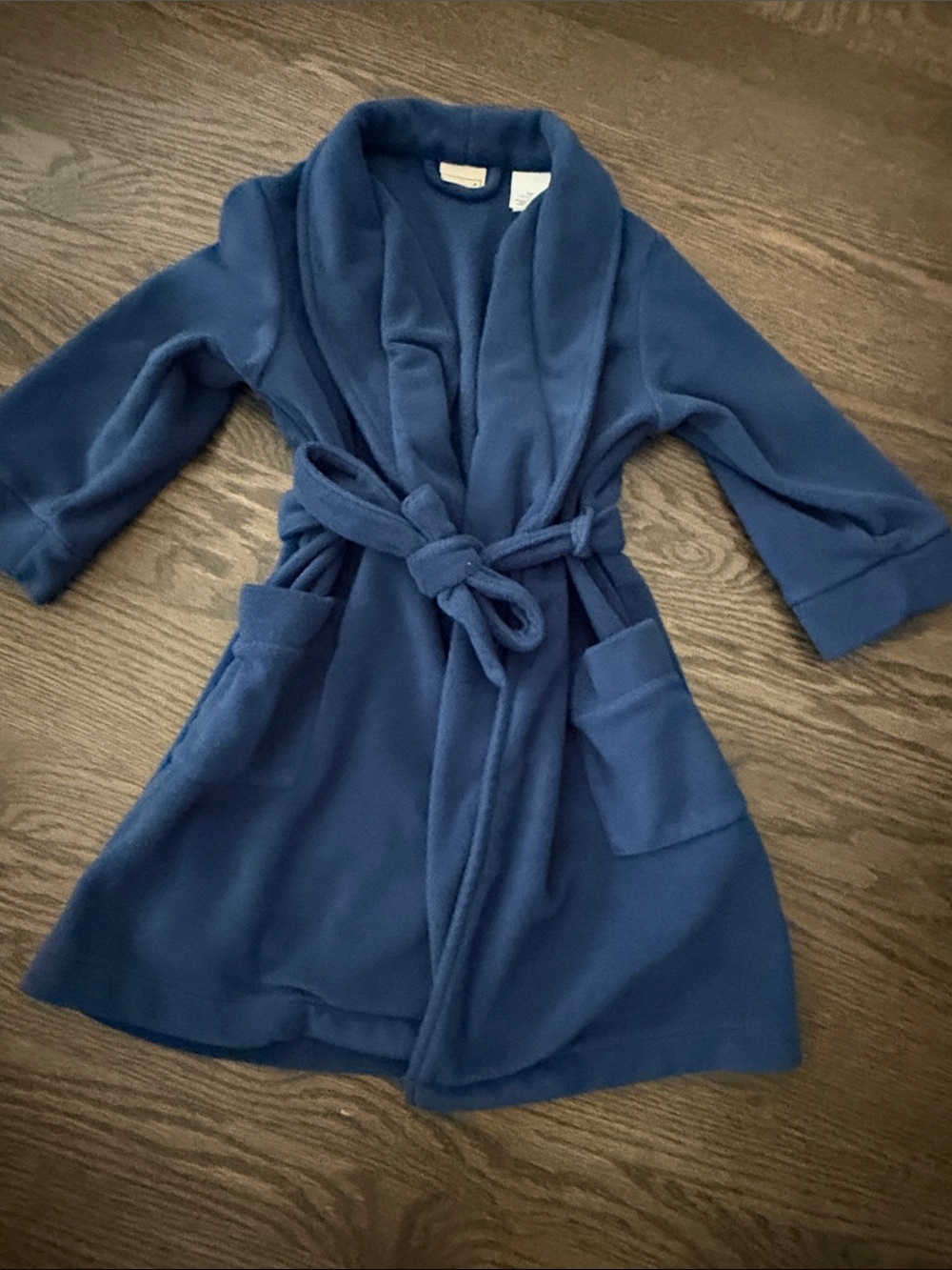 L.L. Bean Kids Plush Belted Robe - Blue